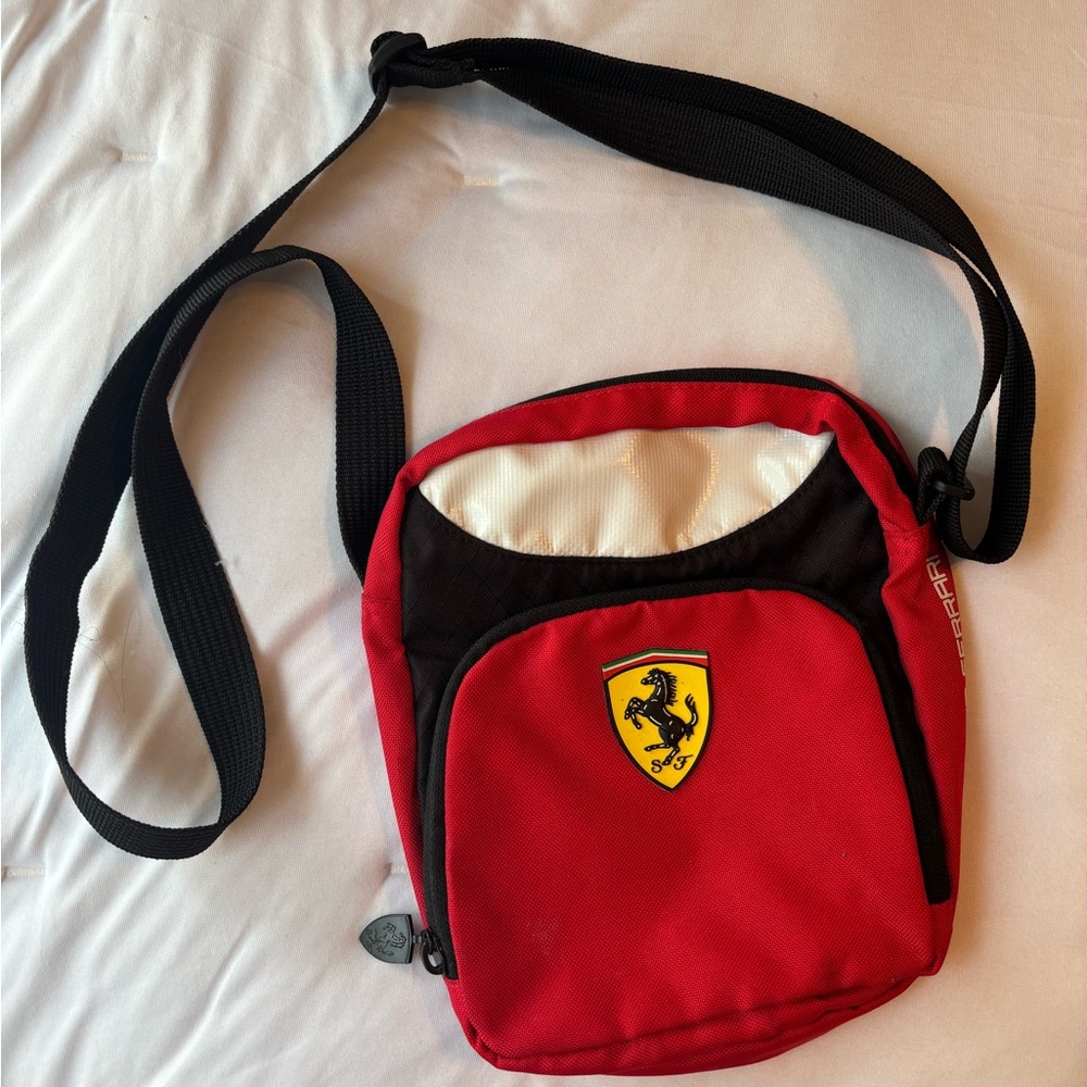 Ferrari Red and Black Messenger Bag